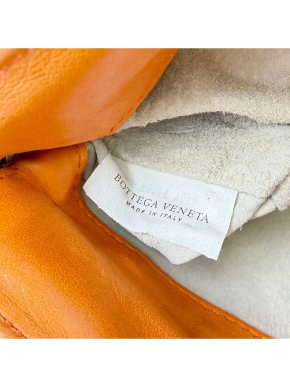 Bottega Veneta Intrecciato Shoulder Bag Leather Orange Vintage